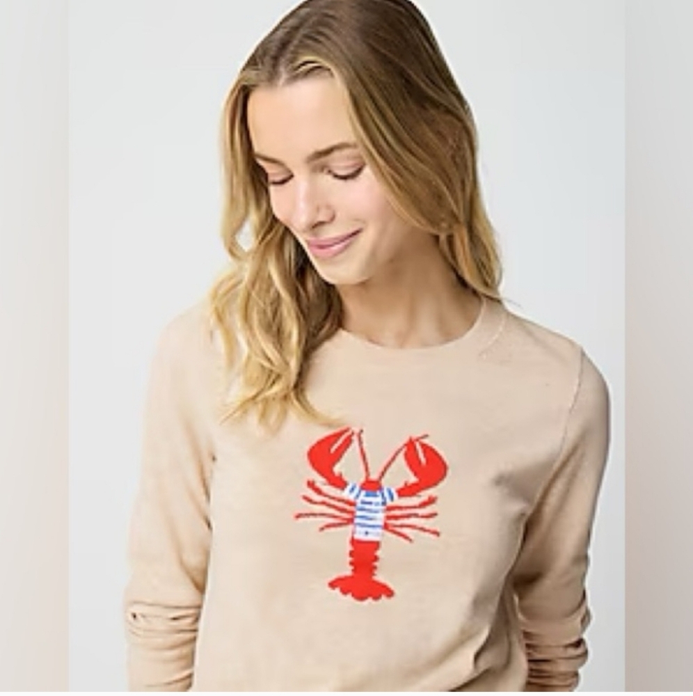 J. Crew Factory Sequin Lobster Teddie Sweater CA416 NWT - Picture 2 of 10